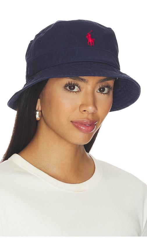 polo ralph lauren twill bucket hat in navy.