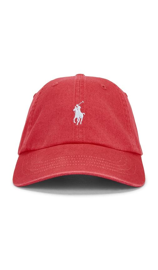 polo ralph lauren twill classic sport cap hat in coral.
