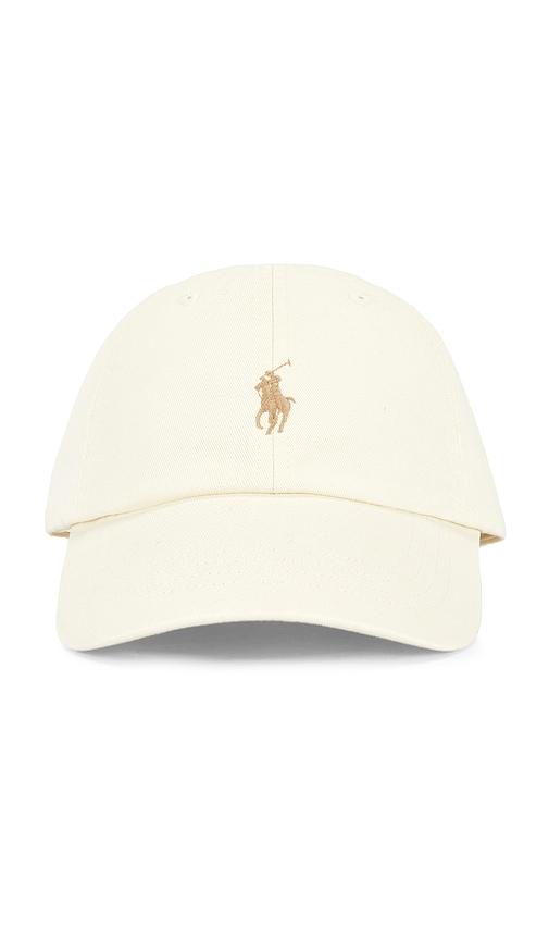 polo ralph lauren twill sport cap in ivory.