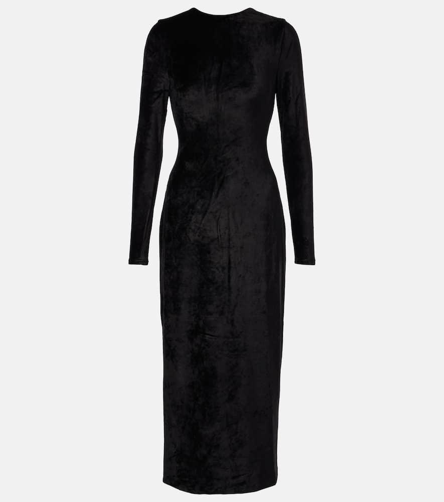 polo ralph lauren velvet midi dress