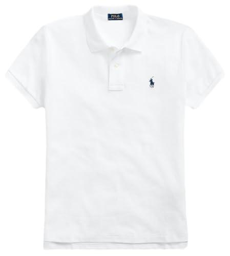 polo ralph lauren women's classic fit mesh polo shirt, white, x-large