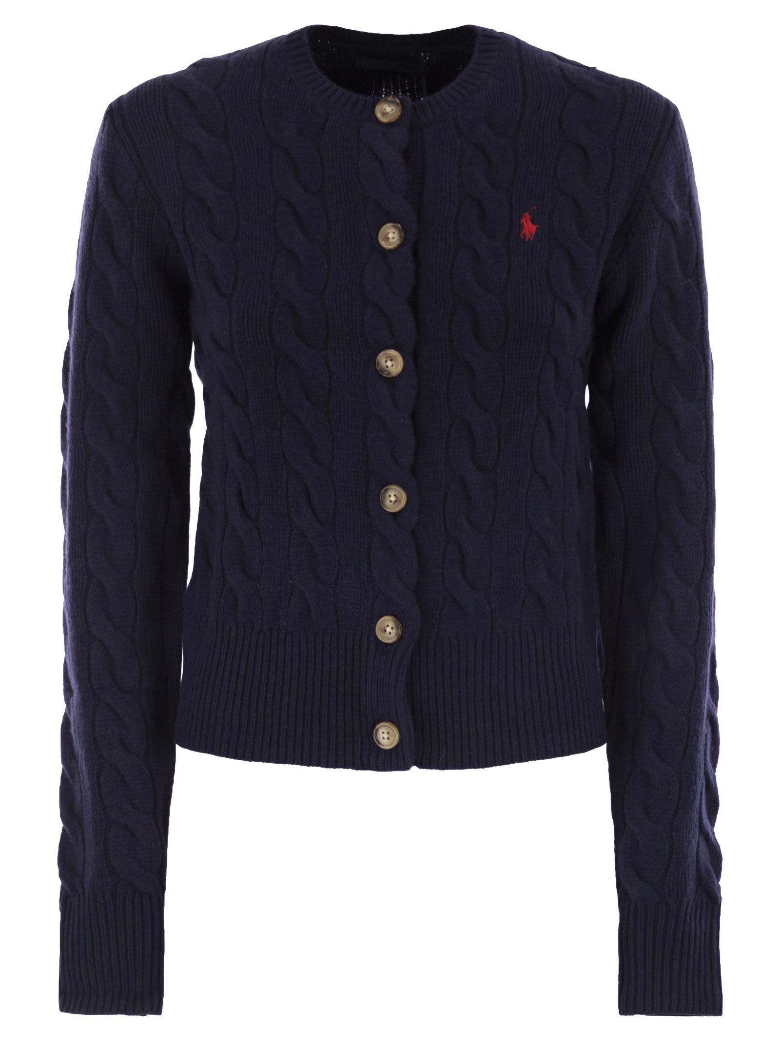 polo ralph lauren wool and cashmere cable knit cardigan