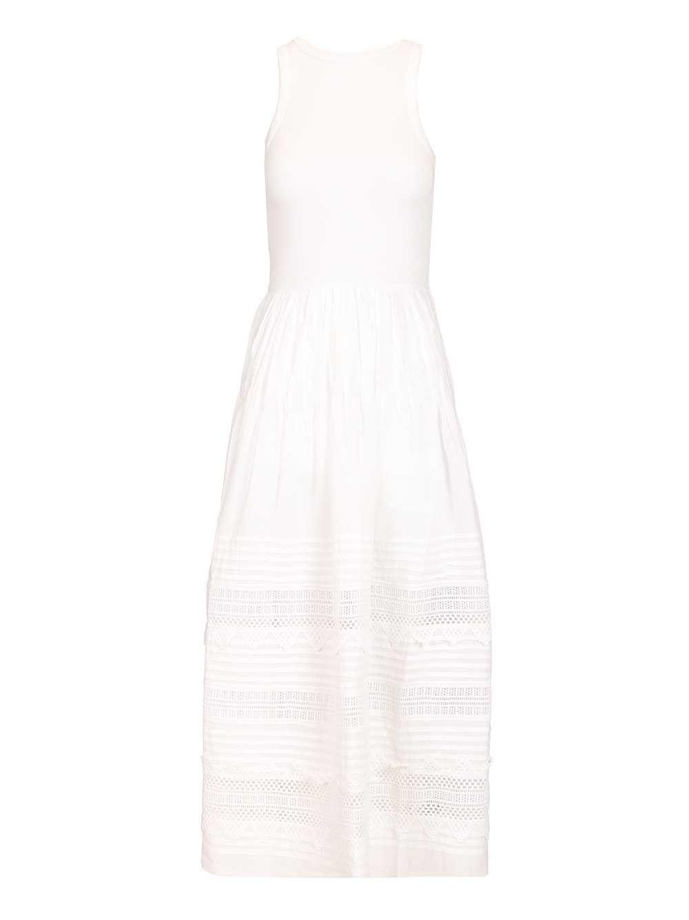 polo ralph lauren woven-fit & flare-dresses white - women