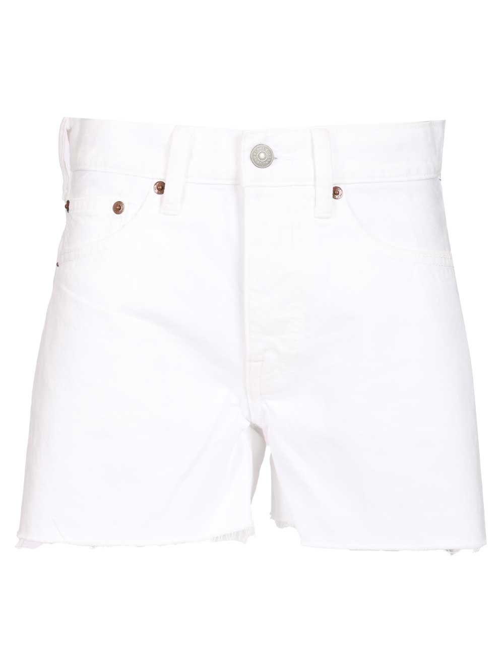 polo ralph lauren woven-shorts white cotton trousers - women