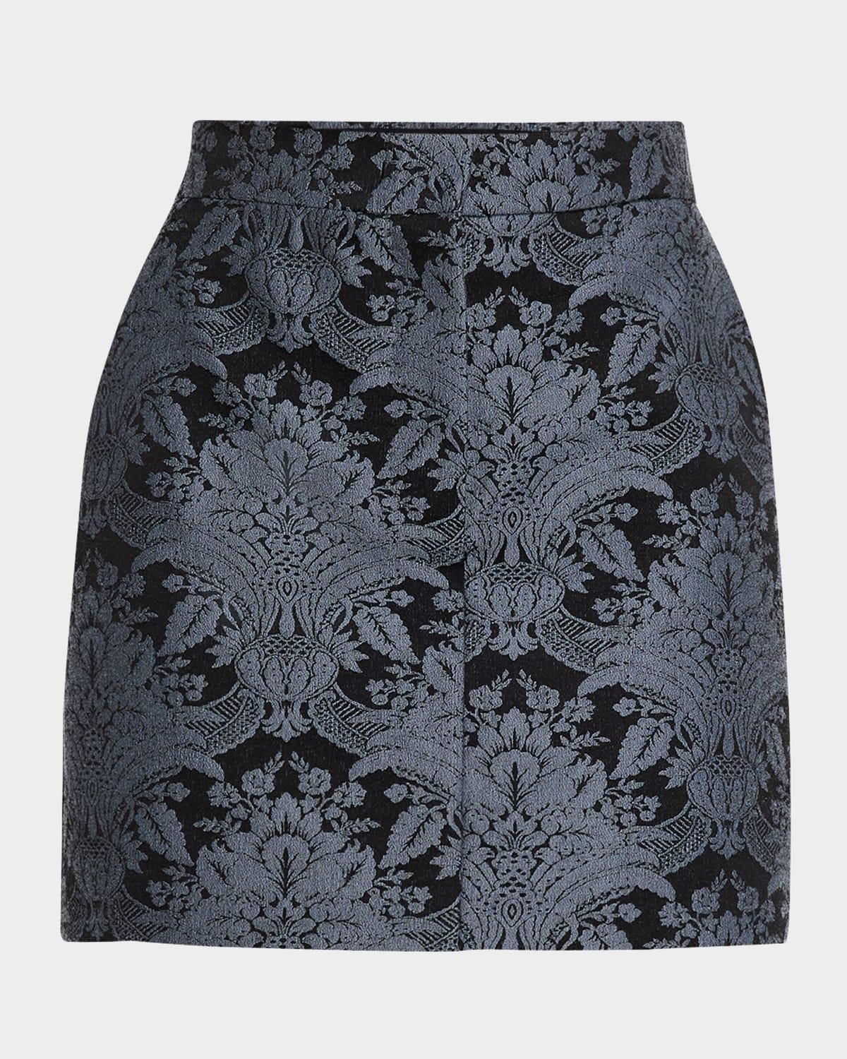 pomezia brocade mini skirt