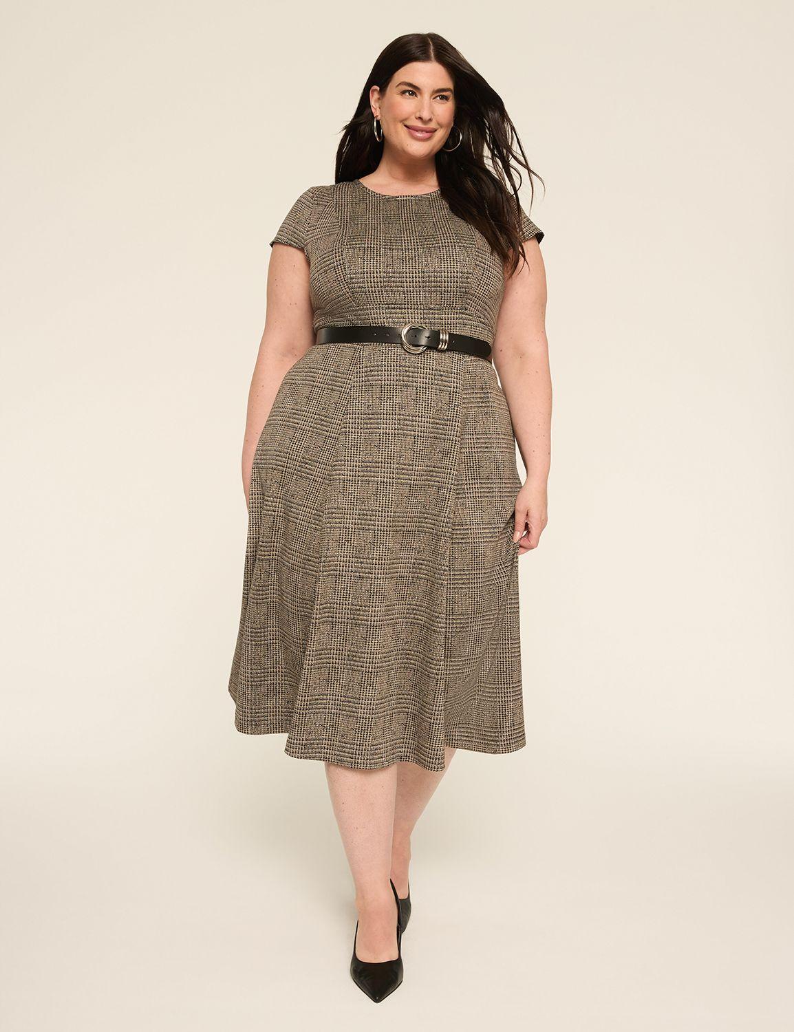 ponte crew-neck midi dress