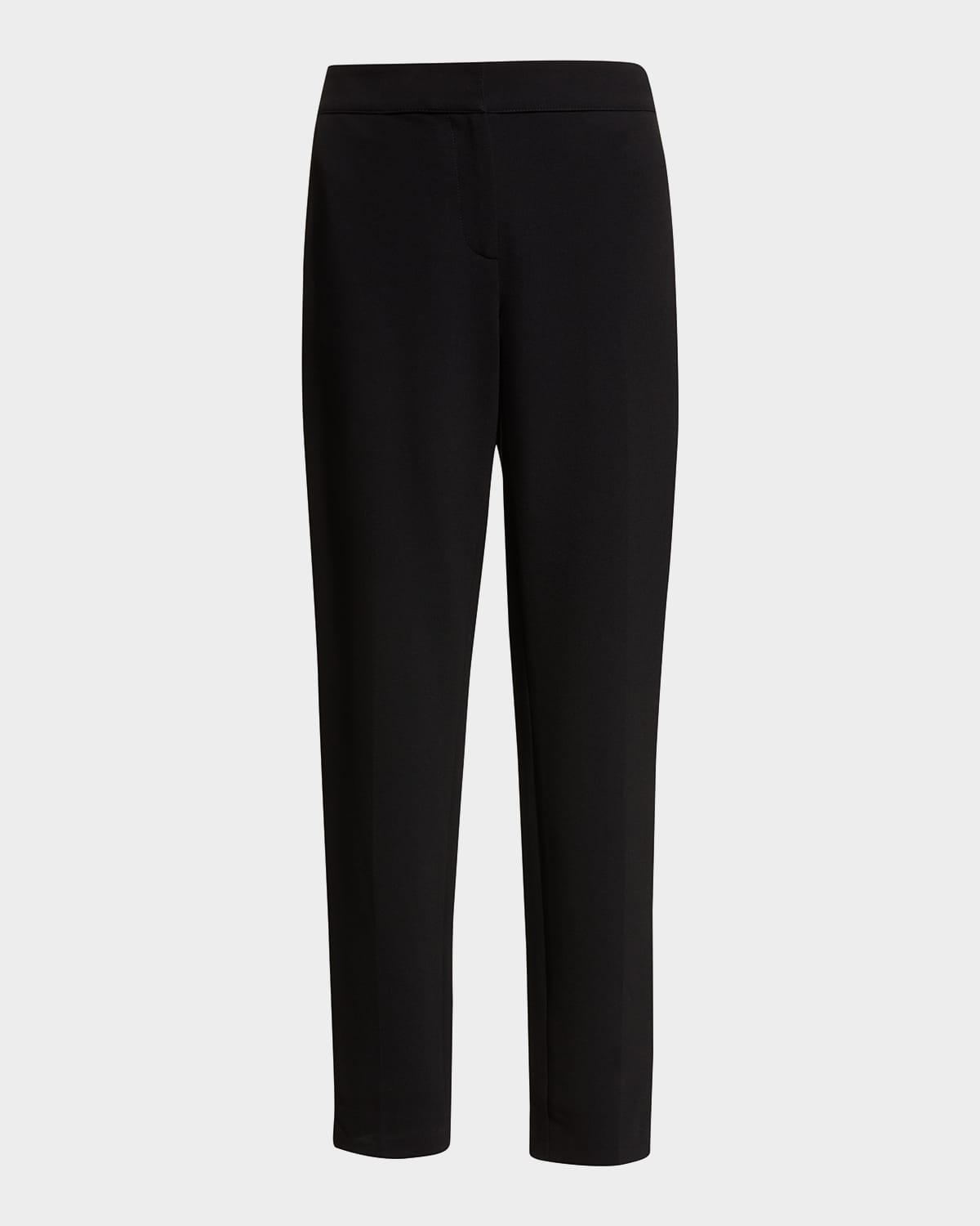 ponte cropped pull-on pants, black