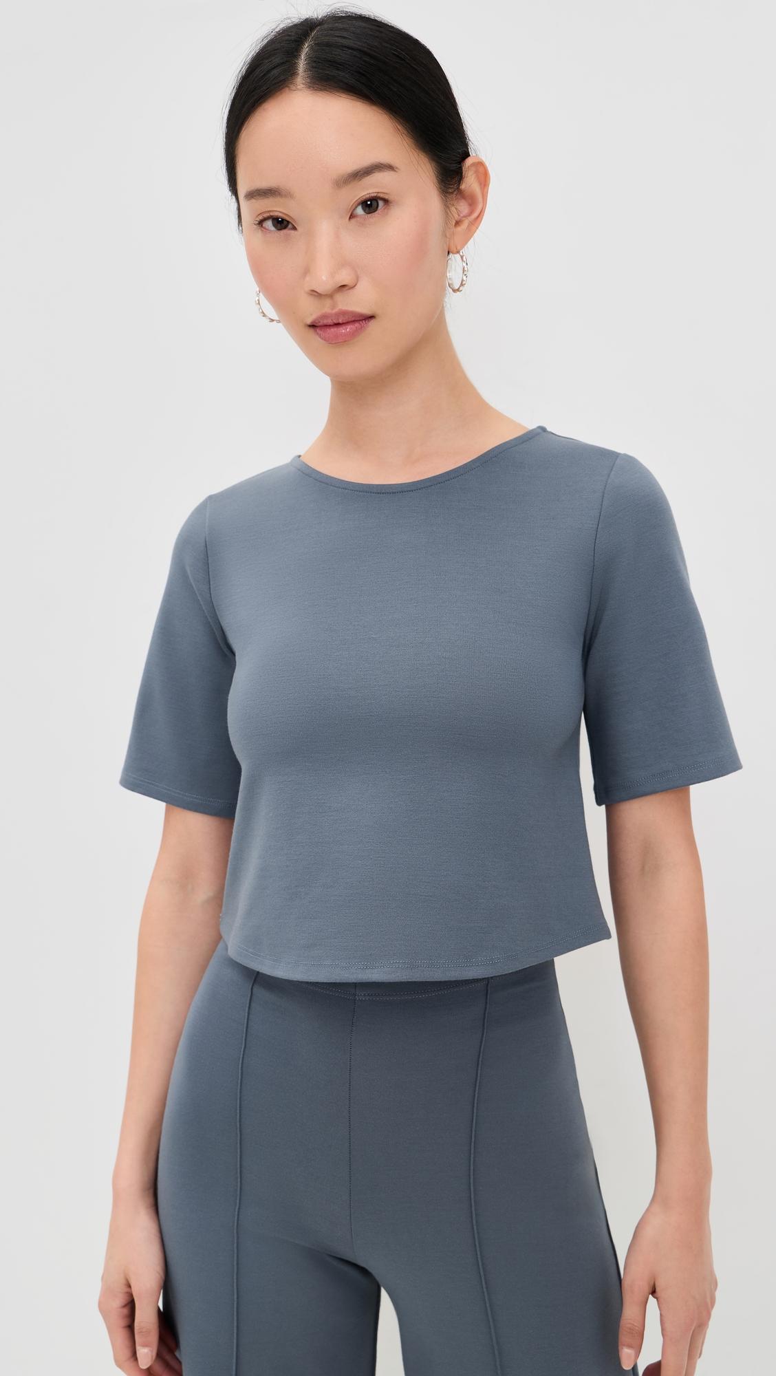 ponte knit short sleeve top