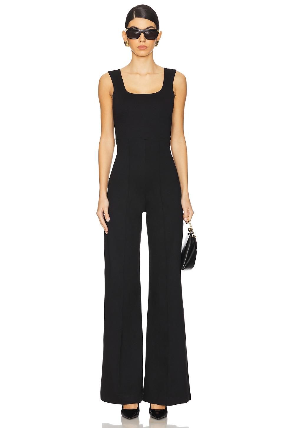 ponte knit tank wide leg jumpsuit