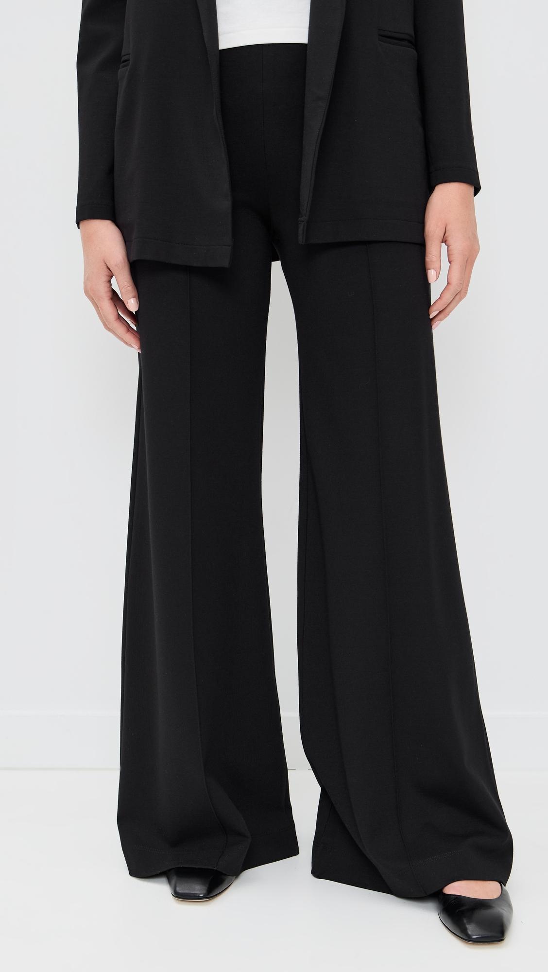 ponte knit wide leg pant