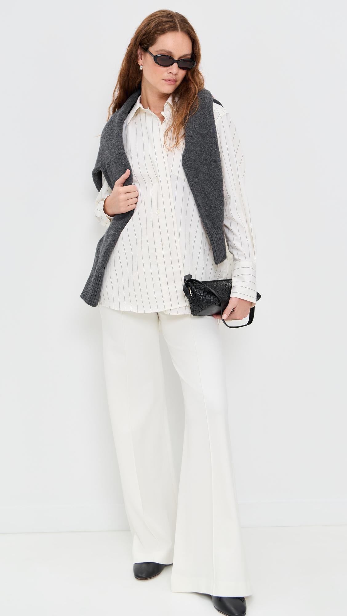 ponte knit wide leg pants