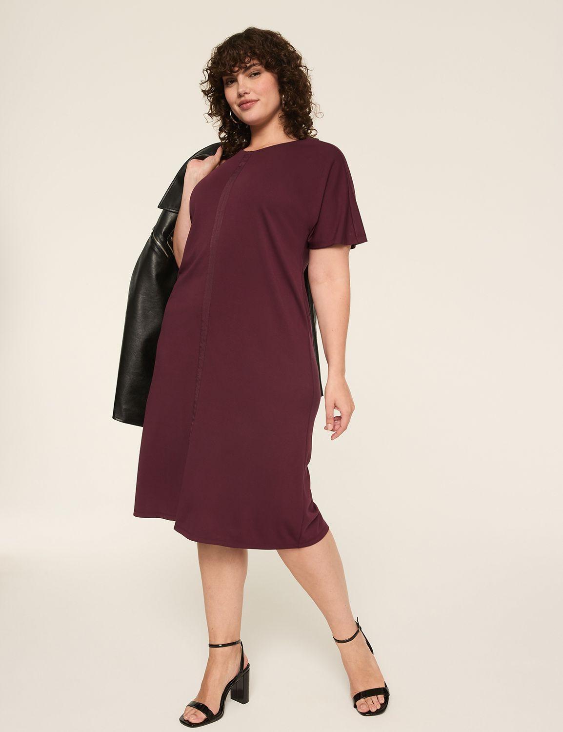 ponte ribbon-trim dress