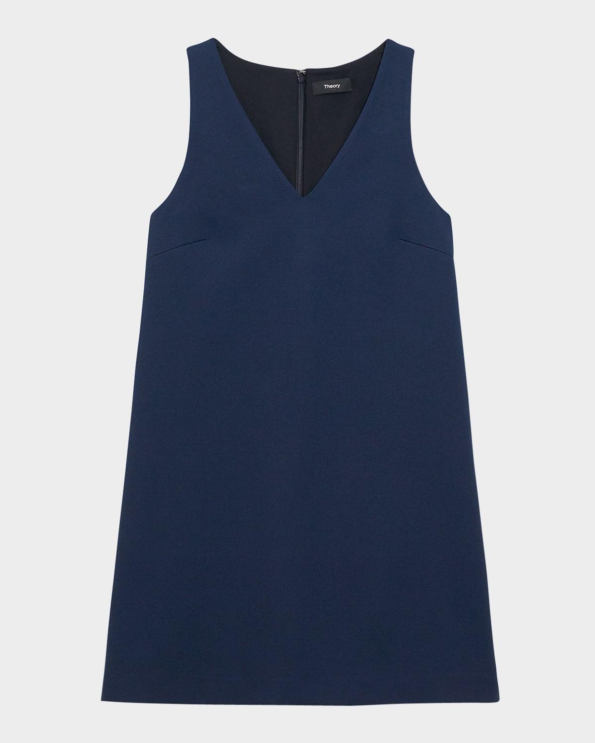 ponte v-neck mini shift dress