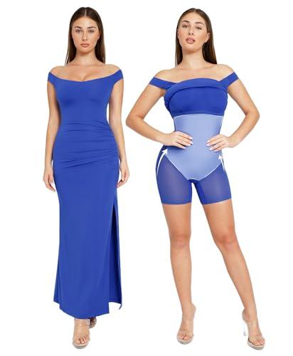 popilush formal shapewear dress off shoulder maxi dress with built in shapewear summer dress for women 2024