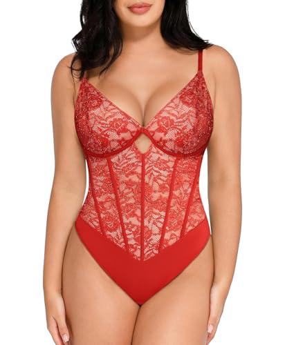 popilush lace body suits women tummy control v neck bodysuit with side zipper going out corset camisole tops for women