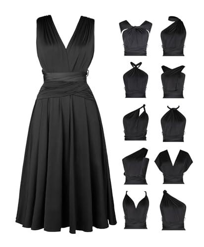 popilush wedding guest dresses for women - infinity shapewear formal dress black bridesmaid summer midi dresses for prom party