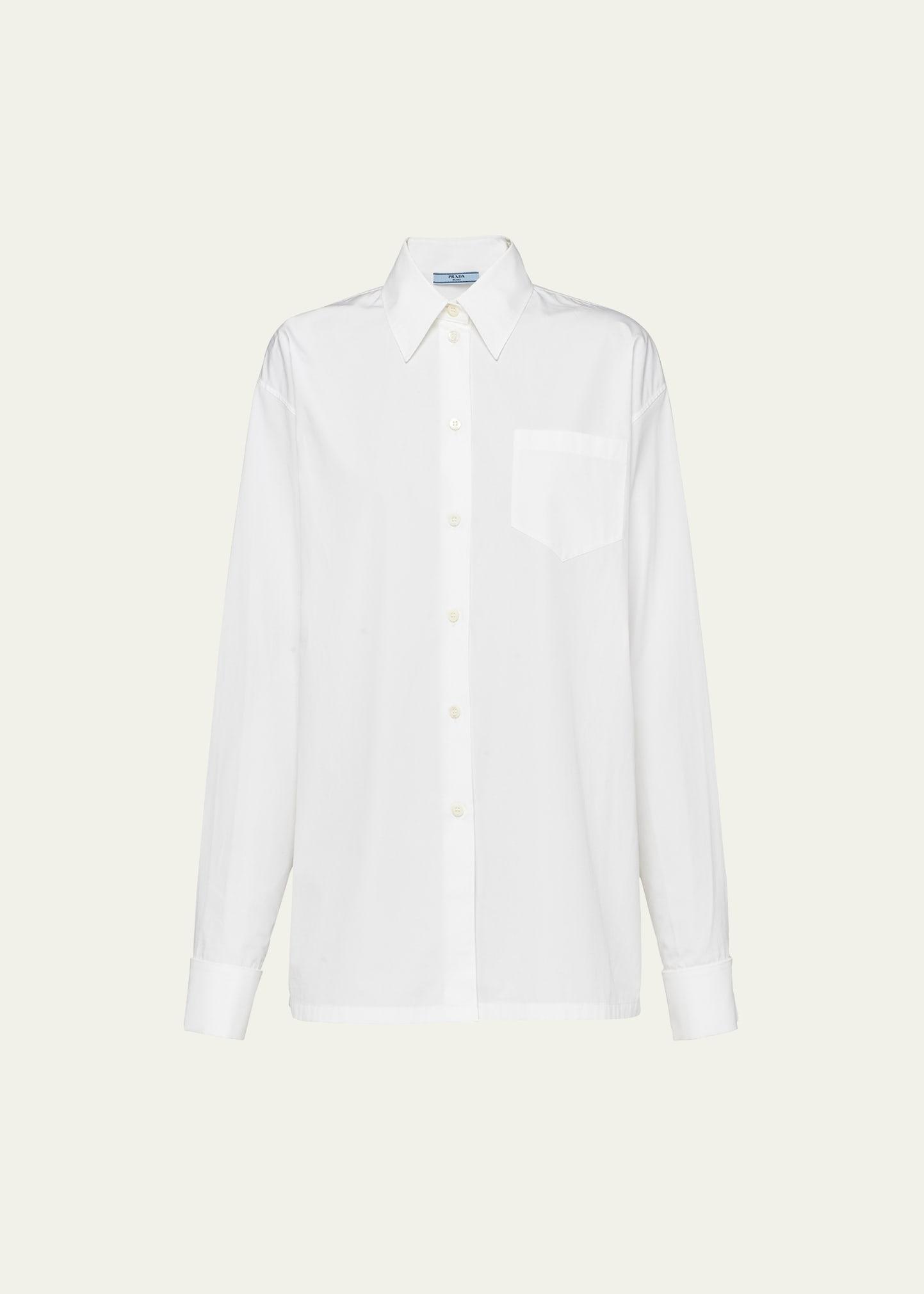 poplin ave cufflink blouse