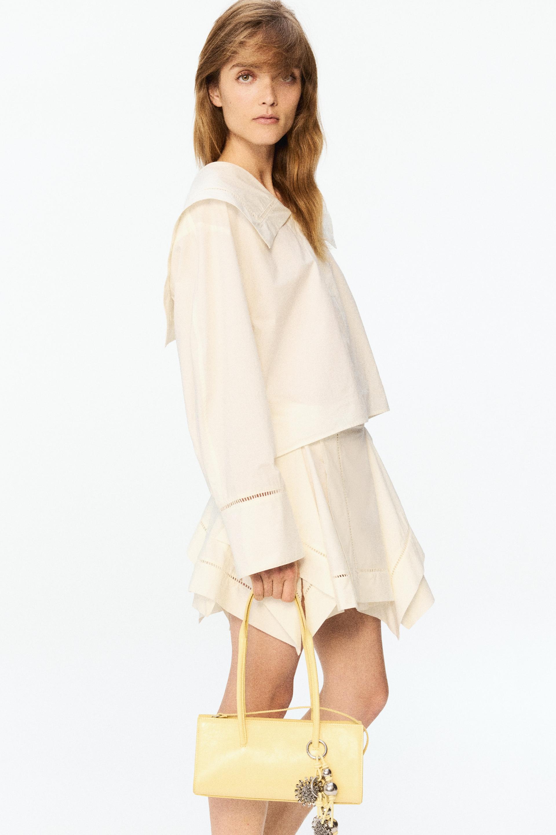 poplin blouse with sailor collar