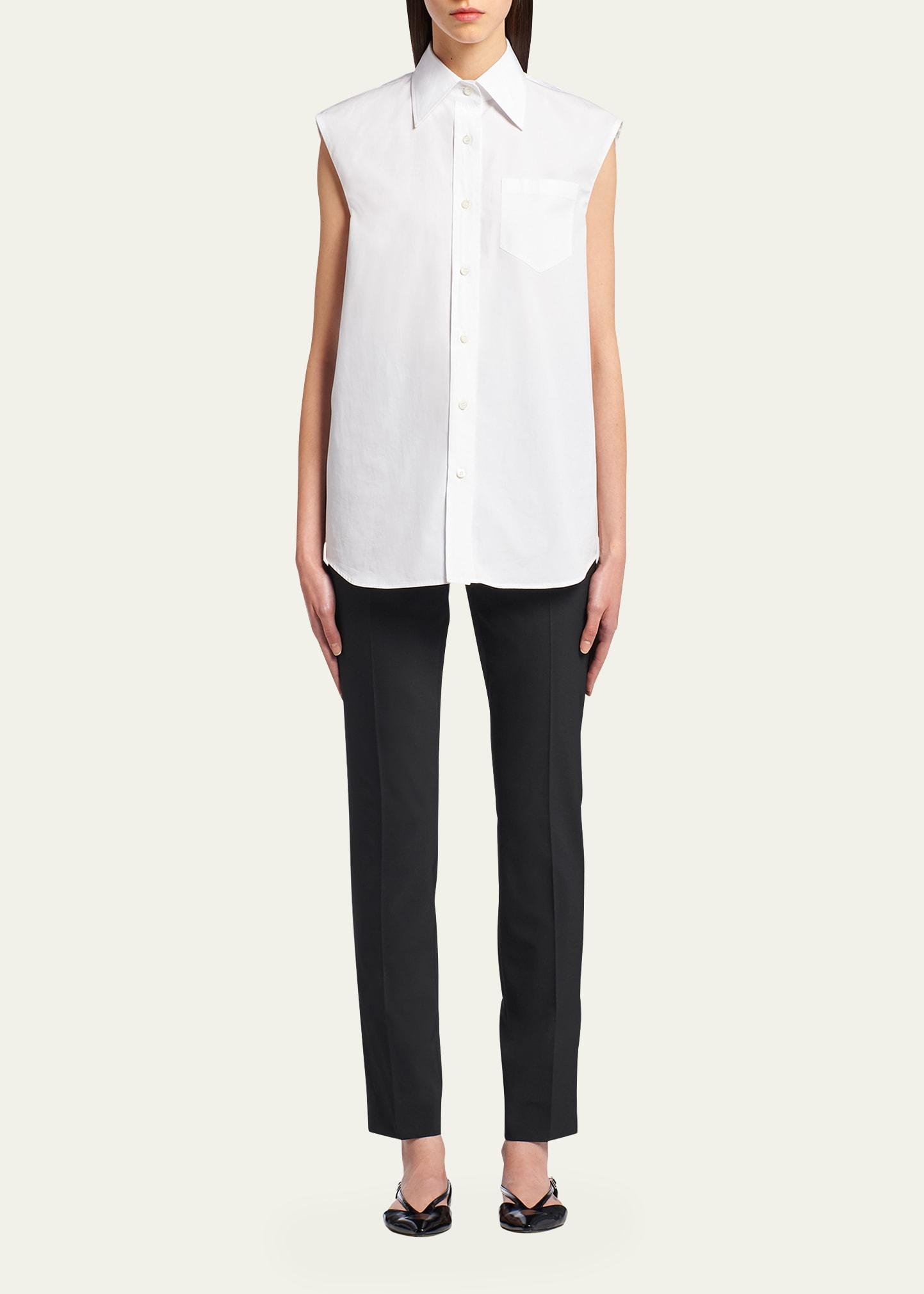 poplin button-up shirt