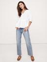 poplin cinch-waist top