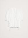 poplin cinch-waist top