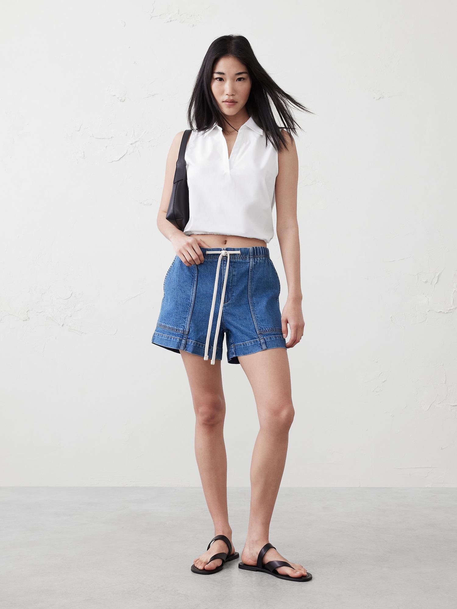 poplin collared top
