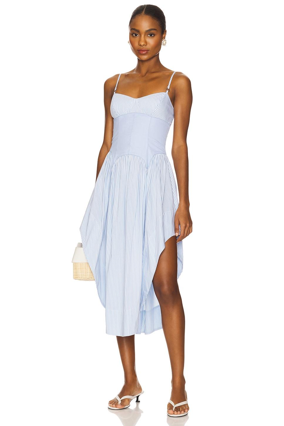 poplin cupped midi dress