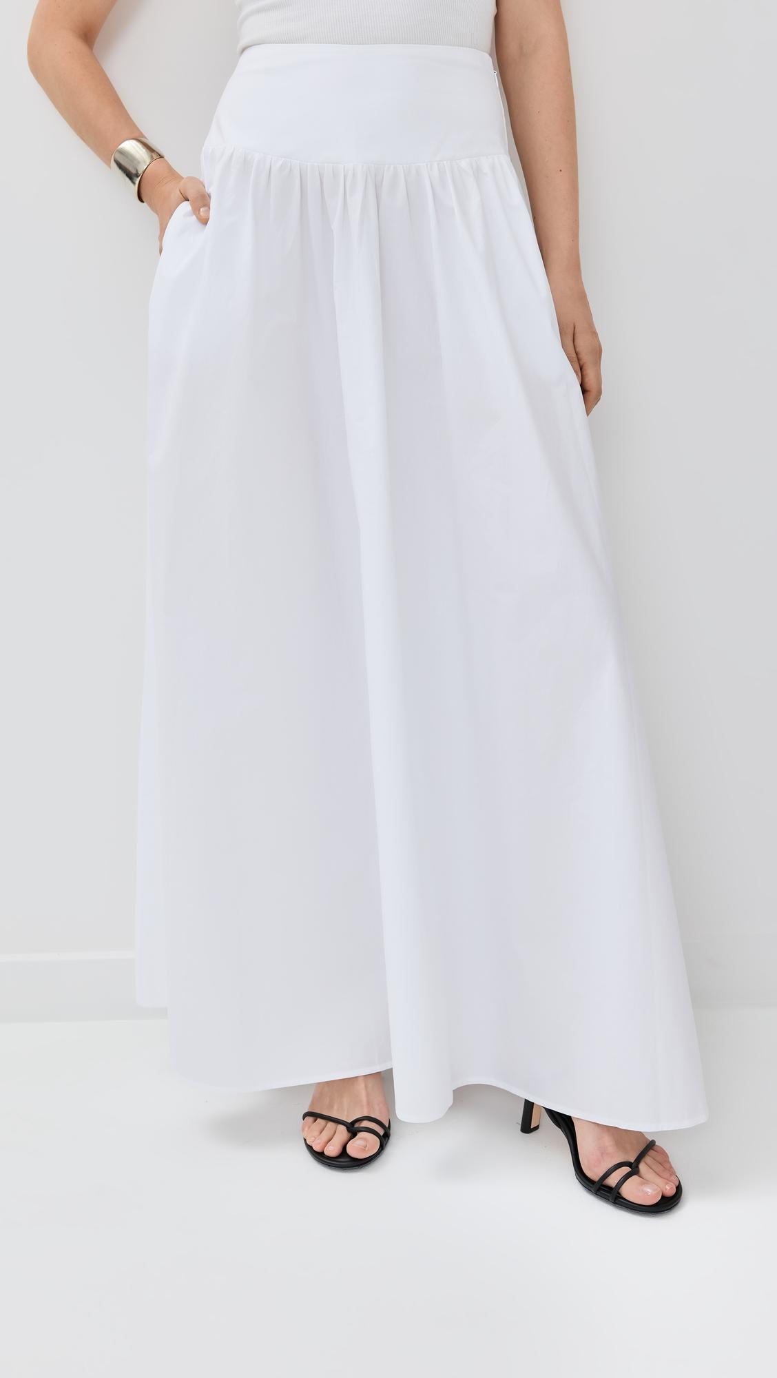 poplin drop waist skirt