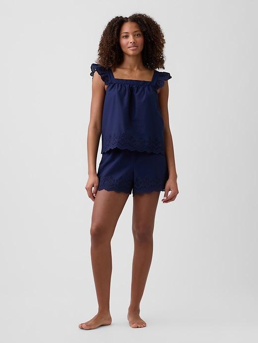 poplin eyelet pj shorts