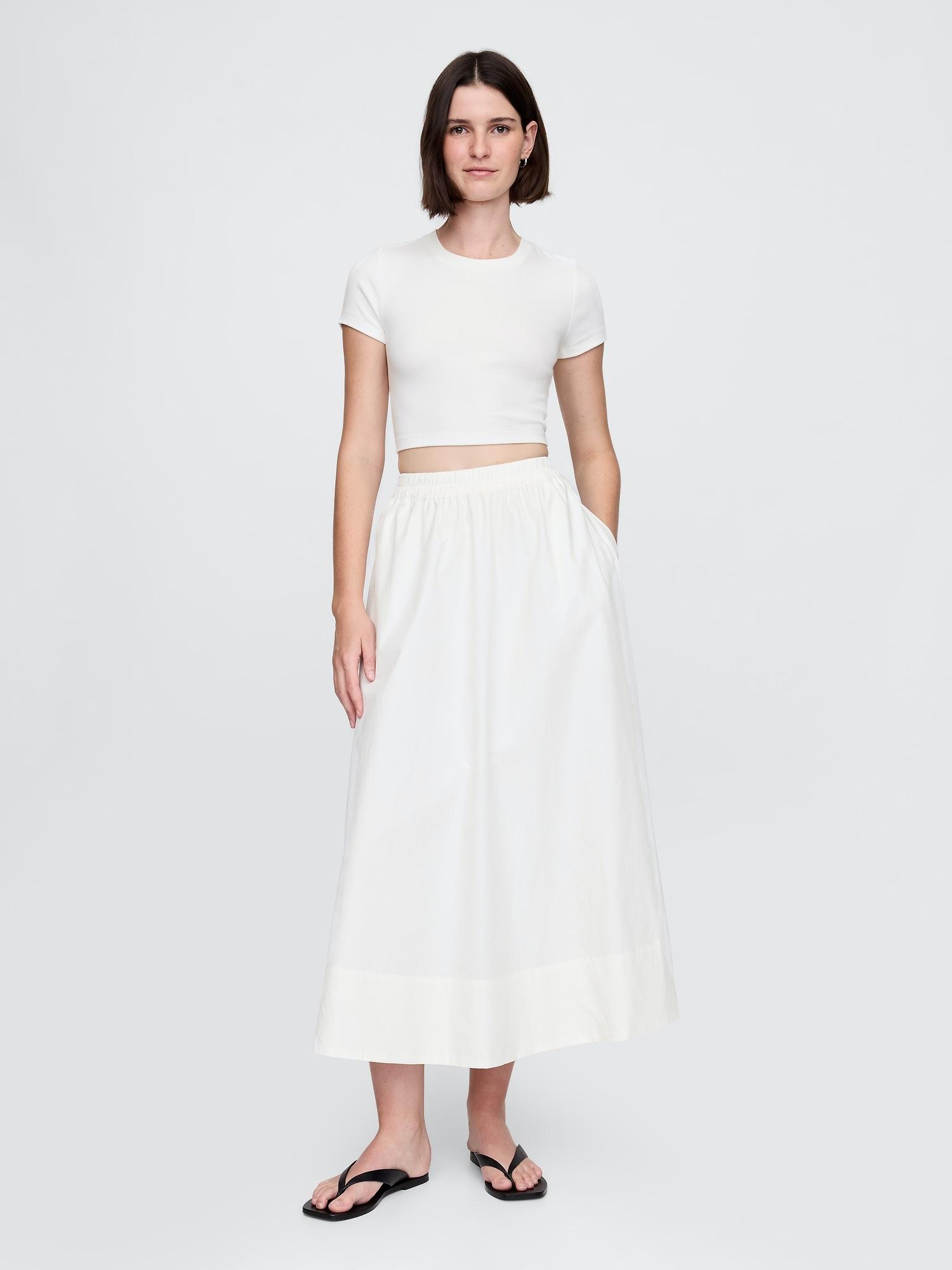 poplin maxi skirt