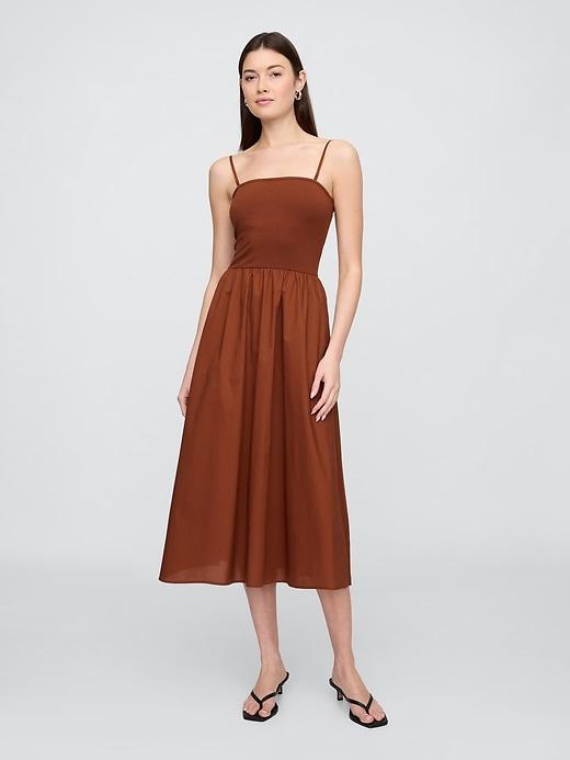 poplin midi dress