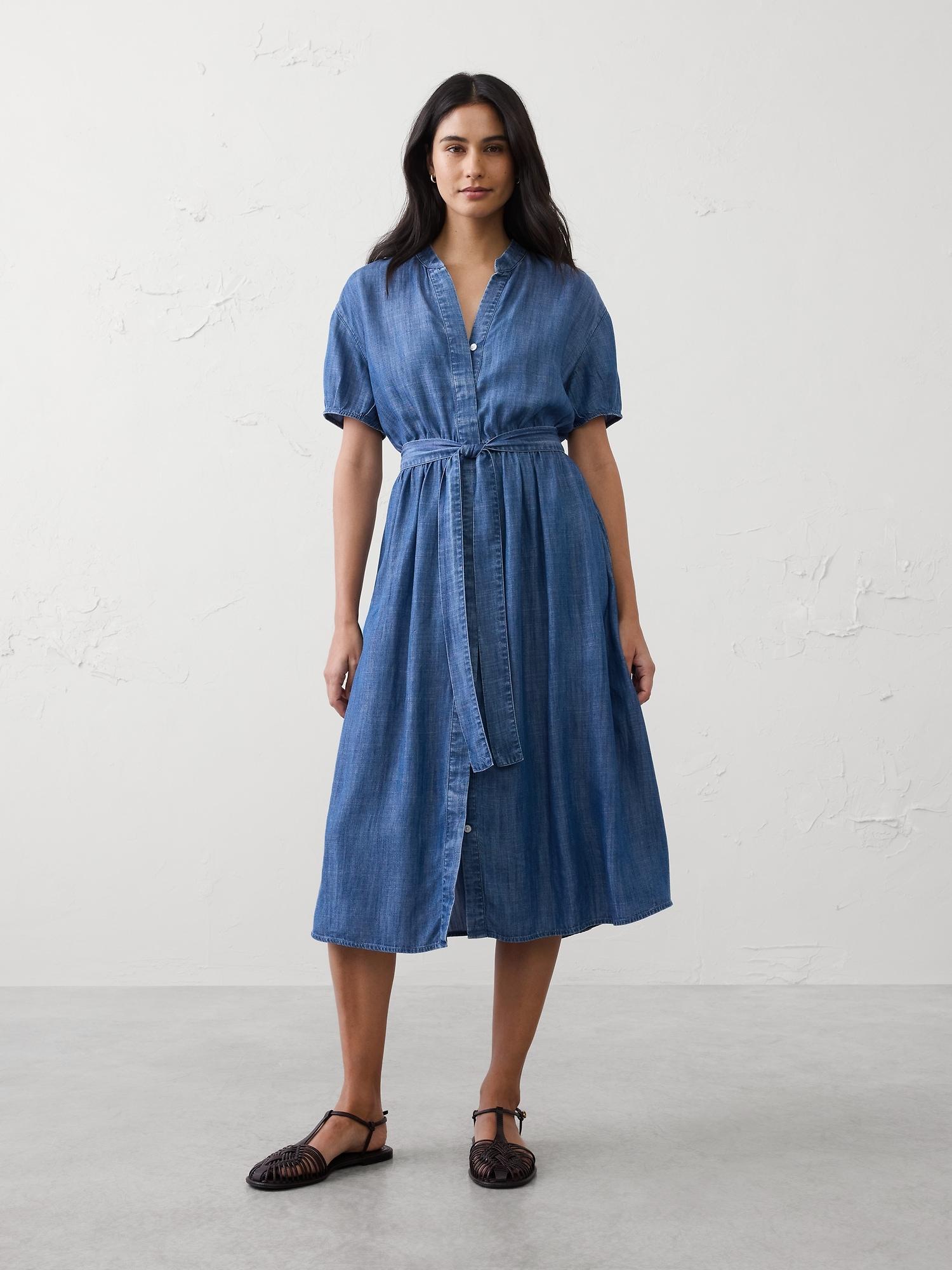 poplin midi shirtdress