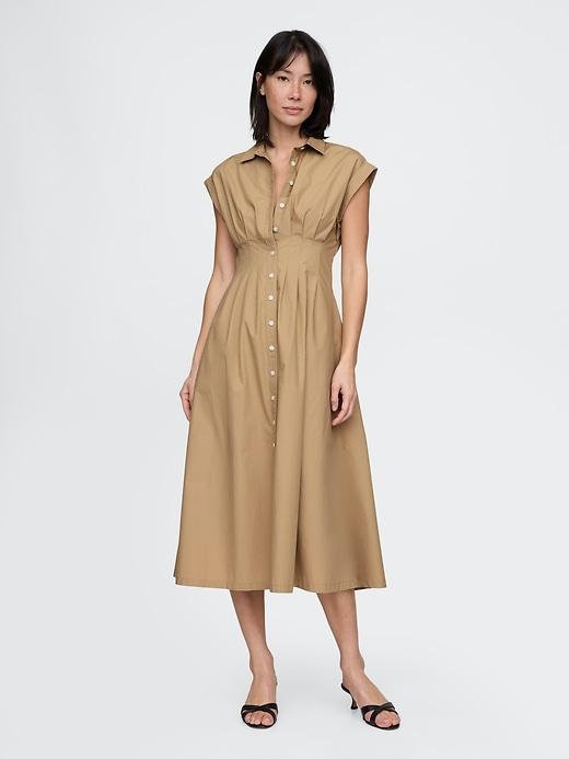 poplin midi shirtdress