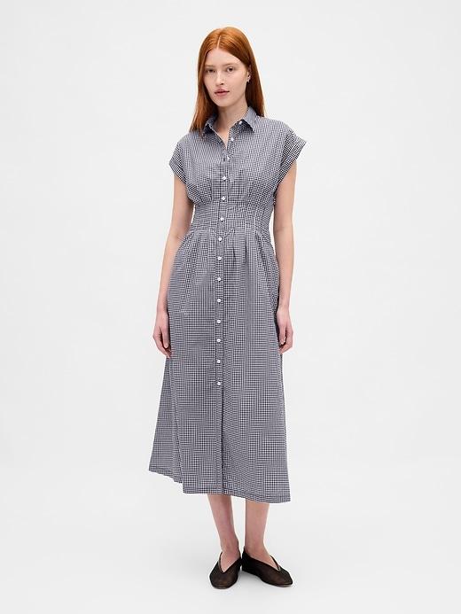 poplin midi shirtdress