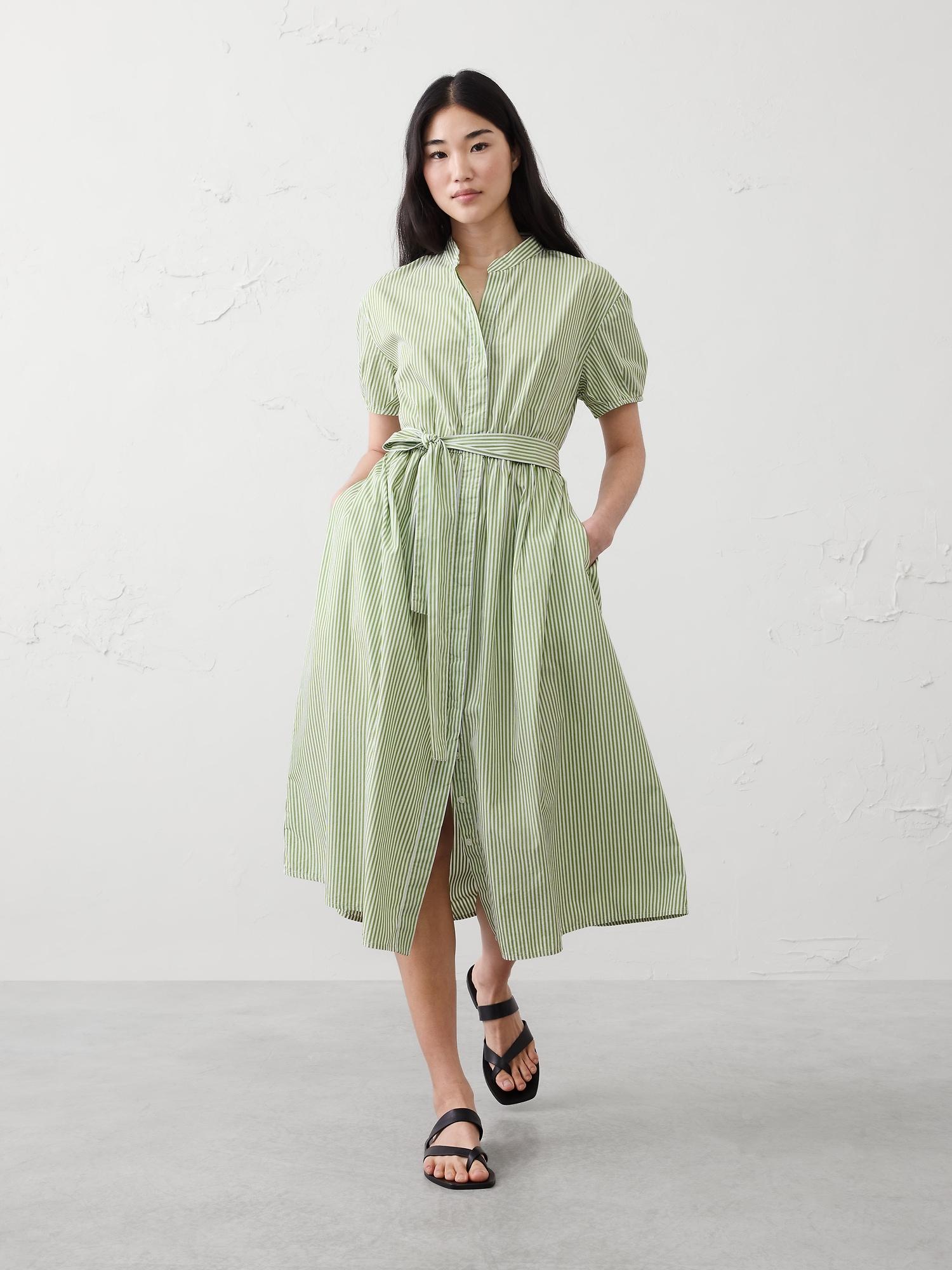 poplin midi shirtdress