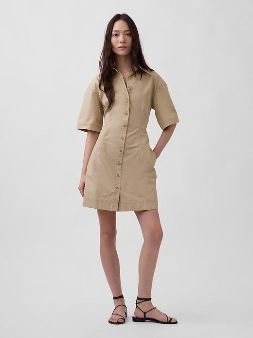 poplin mini shirtdress