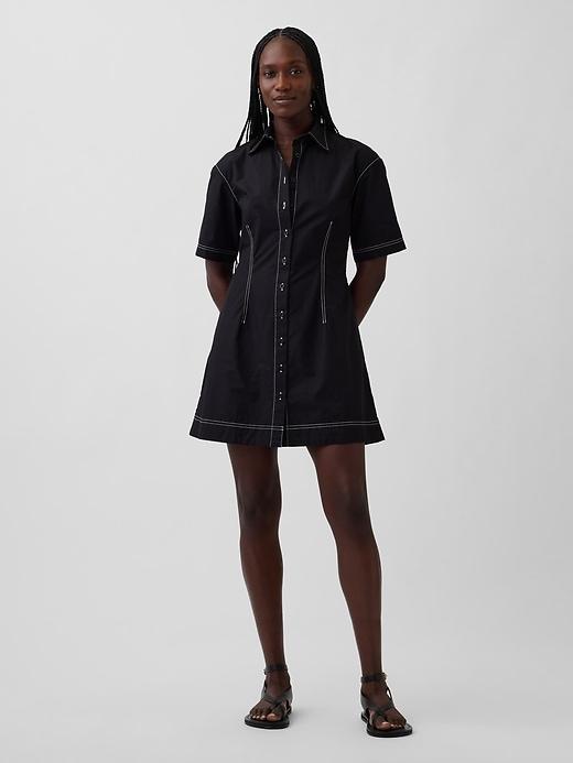 poplin mini shirtdress