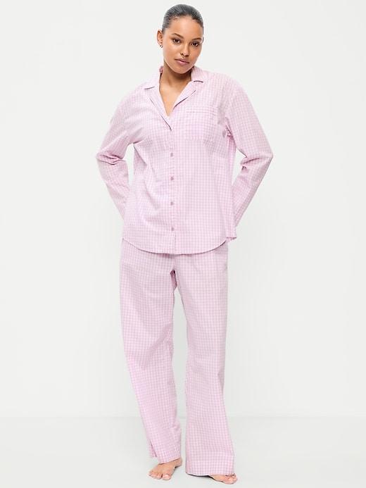 poplin pajama pant set