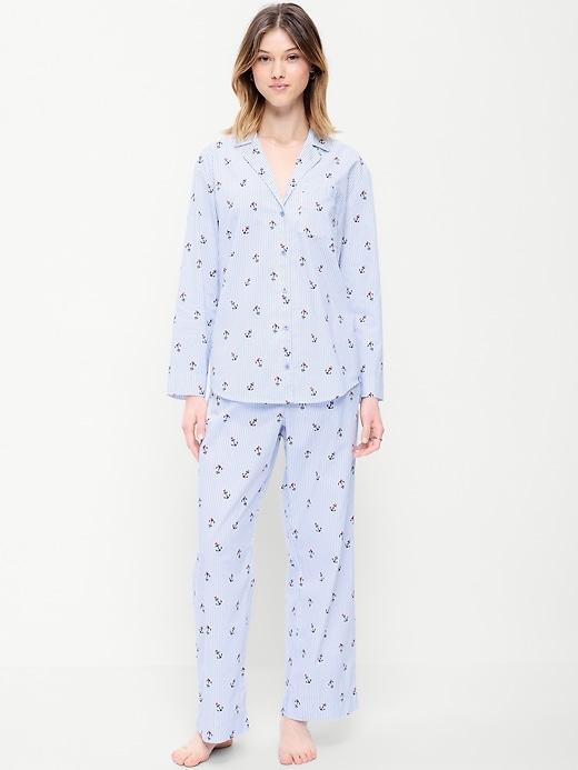 poplin pajama pant set