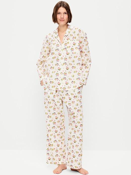 poplin pajama pant set
