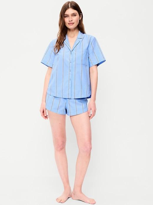 poplin pajama short set