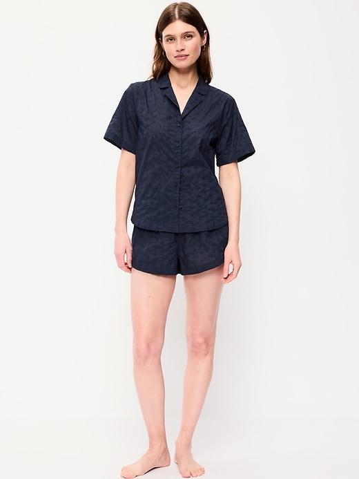 poplin pajama short set