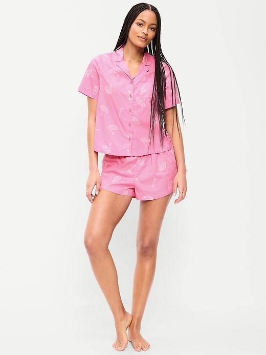 poplin pajama short set