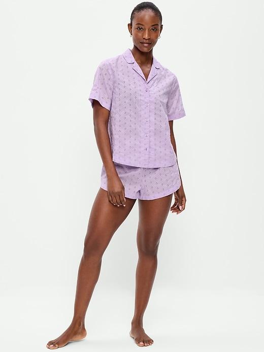 poplin pajama short set