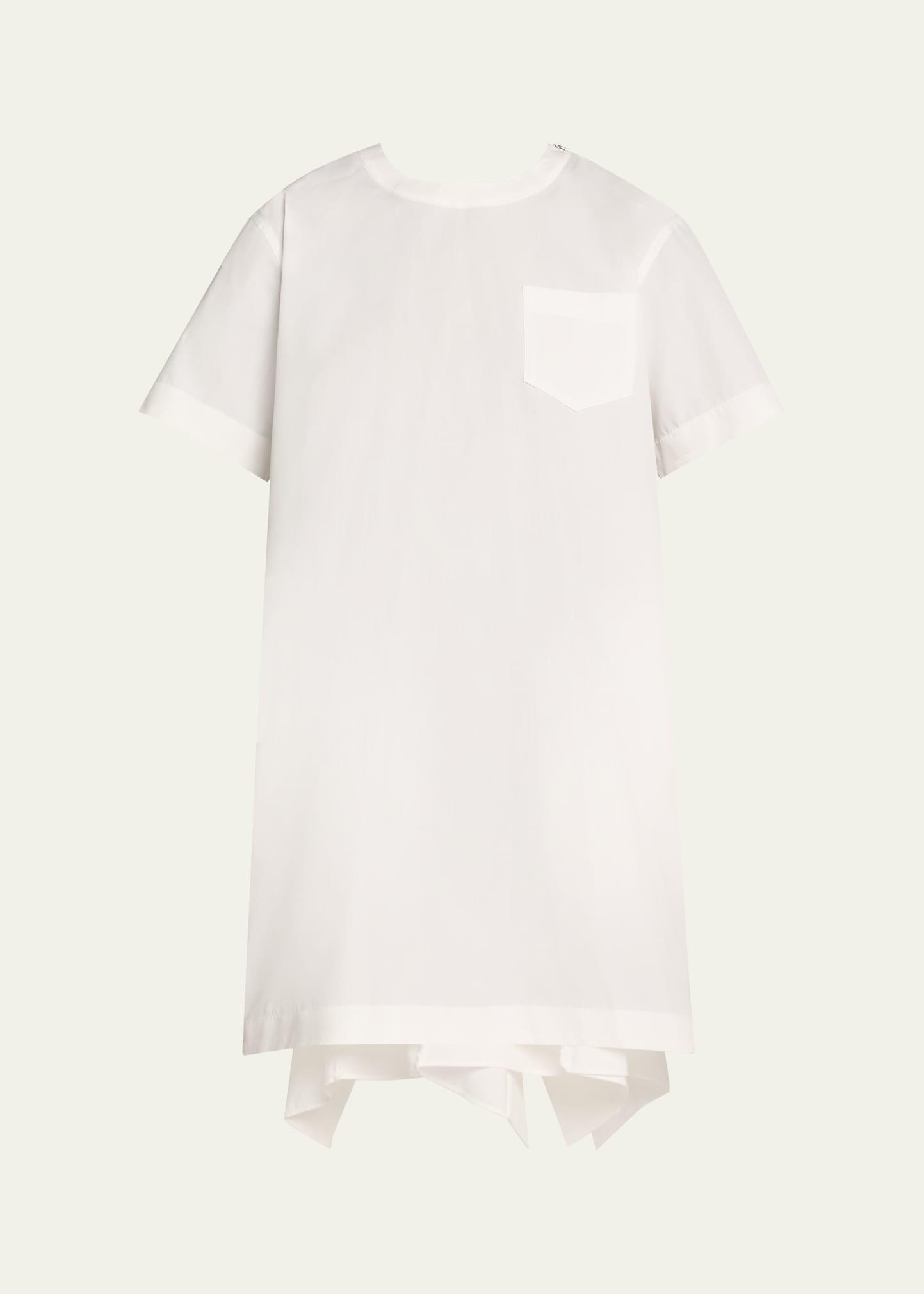 poplin ruffle back short dress