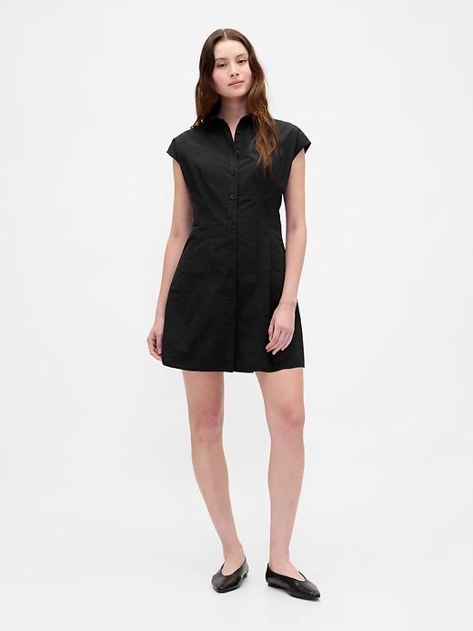 poplin seamed shirtdress