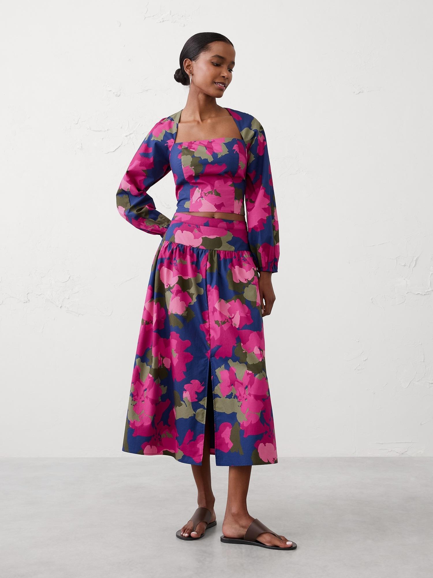 poplin square-neck top