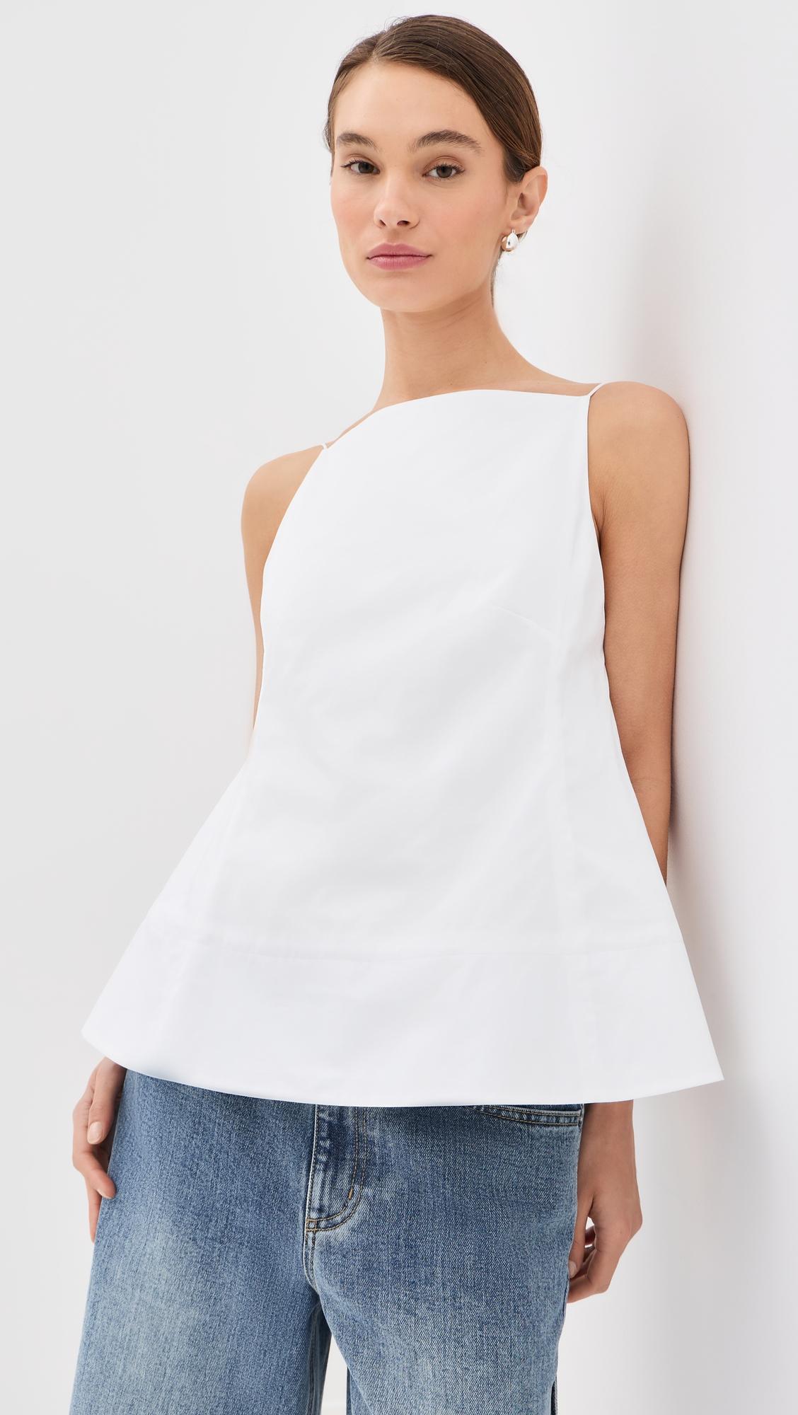 poplin strappy open back top