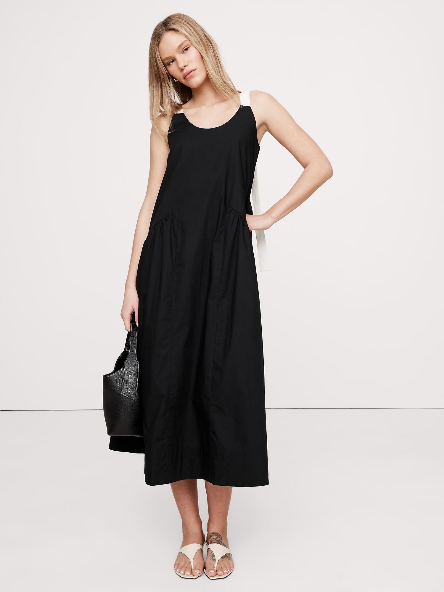 poplin swing maxi dress