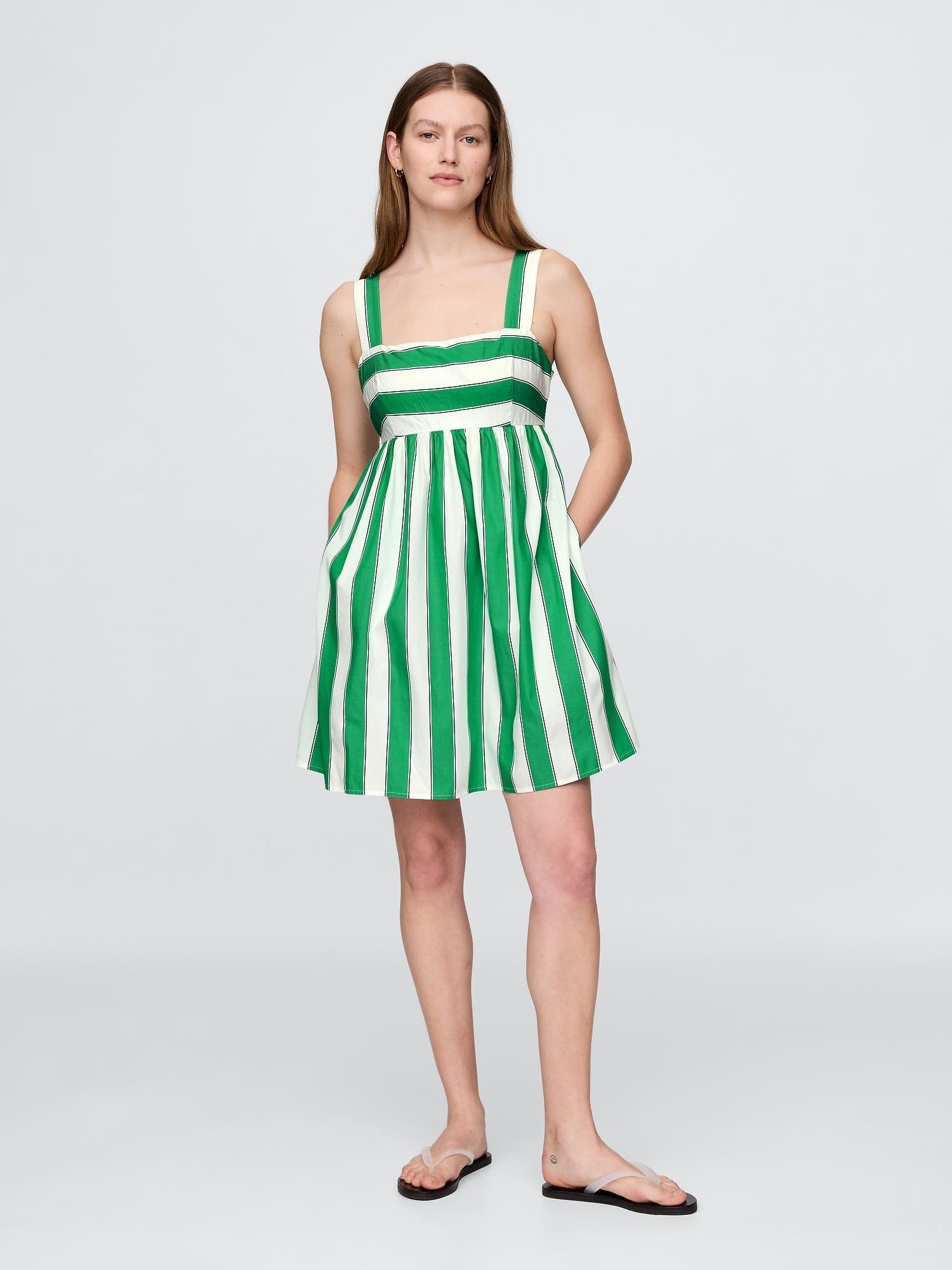 poplin tie-back mini dress